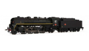 ARNOLD 2484 SNCF, 141R 840 steam locomotive, mixed wheels, black/yellow, big fuel tender