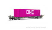 ARNOLD 9738  Ermewa, 4-axle container wagon type Sffgmss   IFA  , with 45  container   ONE   
