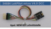 ESU 54684 LokPilot micro V4.0, DCC dekóder, 6-tűs, kábellel ESU 54684 LokPilot micro V4.0, DCC dekóder, 6-tűs, kábellel
