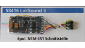 ESU 58416 LokSound 5 hangdekóder (üres),  DCC/MM/SX/M4, NEM 651, 6-tűs (11×15 mm hangszóróval)