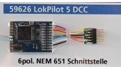 ESU 59626 LokPilot 5 DCC, 6-tűs, vezetékes, NEM651 (H0) ESU 59626 LokPilot 5 DCC, 6-tűs, vezetékes, NEM651 (H0)