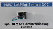 ESU 59857 LokPilot 5 micro DCC, 6-tűs, hajlított (TT, N) ESU 59857 LokPilot 5 micro DCC, 6-tűs, hajlított (TT, N)