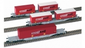 FLEISCHMANN 524101 Konténerszállító teherkocsi készlet, 3 részes, CROSSRAIL FLEISCHMANN 524101 Konténerszállító teherkocsi készlet, 3 részes, CROSSRAIL