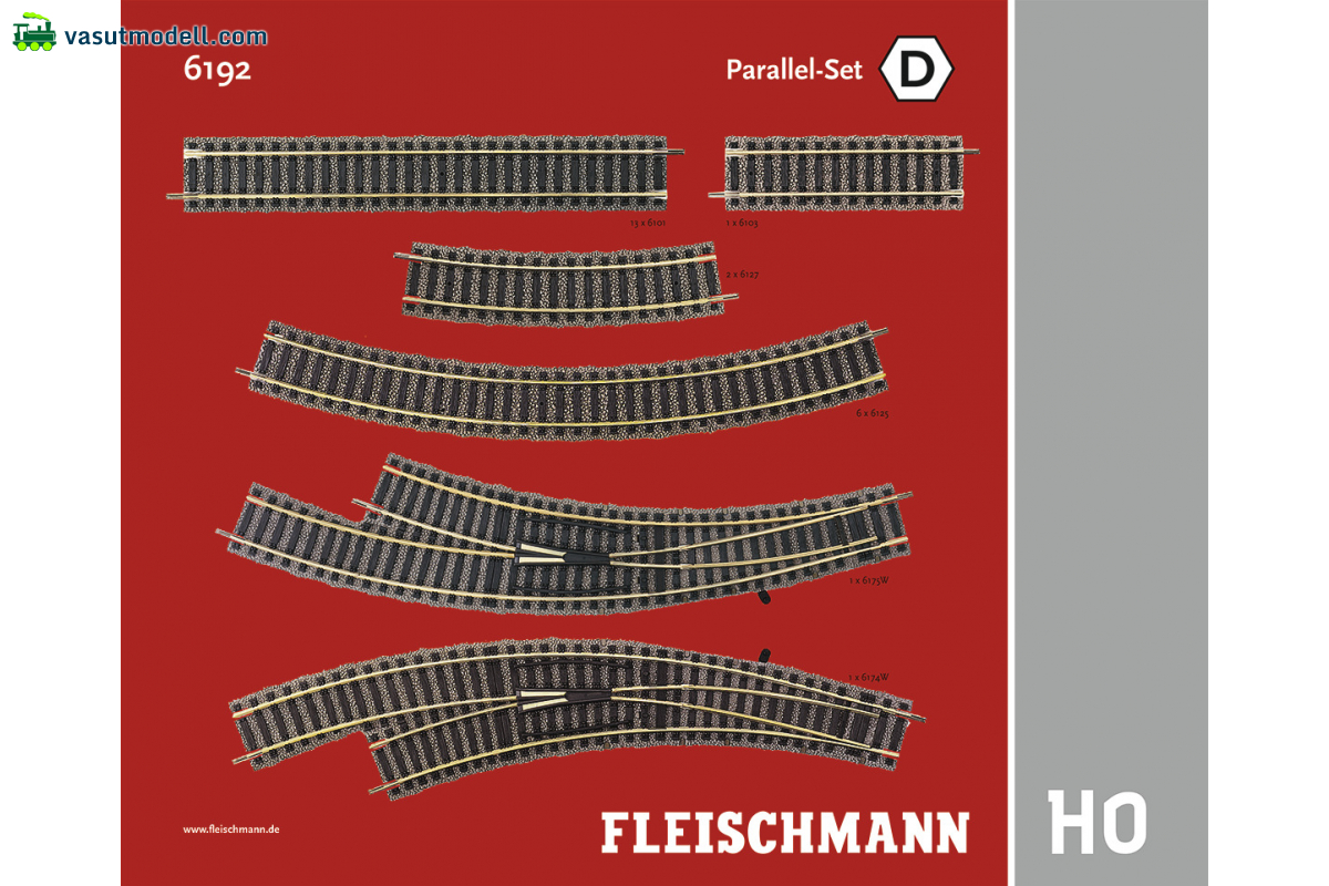 FLEISCHMANN 6192 Sínkészlet D - párhuzamos vágány FLEISCHMANN 6192 Sínkészlet D - párhuzamos vágány