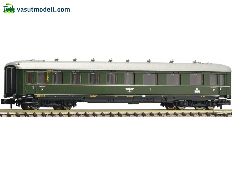 FLEISCHMANN 867101 Személykocsi, 1/2/3. osztály, Schürzenwagen, ABC4ü-38, DRB, II FLEISCHMANN 867101 Személykocsi, 1/2/3. osztály, Schürzenwagen, ABC4ü-38, DRB, II