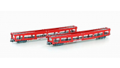 HOBBYTRAIN MF33309 Autószállító (2 db), vörös, DDM 916, DB Autozug, VI HOBBYTRAIN MF33309 Autószállító (2 db), vörös, DDM 916, DB Autozug, VI