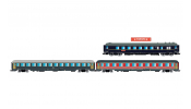 Rivarossi 4361  FS, 3-unit pack   Alpen-Express   1/2, WR CIWL 1925T UIC vestibules + UIC-X 1st class red/grey + UIC-X 2nd class grey, ep. IVb 