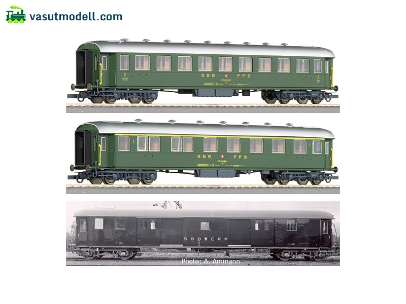 ROCO 45915 Személykocsi-készlet II, SBB, 3részes / Historic ROCO 45915 Személykocsi-készlet II, SBB, 3részes / Historic