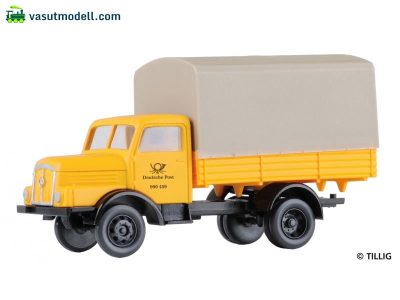 TILLIG 8793 IFA H3A ponyvás platós teherautó, Deutsche Post TILLIG 8793 IFA H3A ponyvás platós teherautó, Deutsche Post