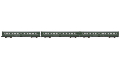 ARNOLD 4192 3-unit set coaches without drivers cab, DR, period IV a, livery dark green/grey ARNOLD 4192 3-unit set coaches without drivers cab, DR, period IV a, livery dark green/grey