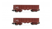 ARNOLD 6532 DR, 2-unit set 4-axle open wagons Eas, brown livery, loaded with scrap, period IV ARNOLD 6532 DR, 2-unit set 4-axle open wagons Eas, brown livery, loaded with scrap, period IV