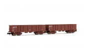 ARNOLD 6533 DB, 2-unit set 4-axle open wagons Eaos, brown livery, loaded with scrap, period IV ARNOLD 6533 DB, 2-unit set 4-axle open wagons Eaos, brown livery, loaded with scrap, period IV