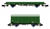 ARNOLD 6567 DR, 2-unit pack maintenance wagons (1 x Gs-wooden + 1 x Kls), green livery, period IV ARNOLD 6567 DR, 2-unit pack maintenance wagons (1 x Gs-wooden + 1 x Kls), green livery, period IV