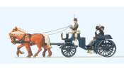 PREISER 24606 Nyitott hintó lovakkal, hajtóval és előkelőséggel PREISER 24606 Nyitott hintó lovakkal, hajtóval és előkelőséggel