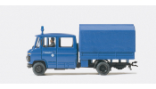PREISER 37007 Mercedes-Benz 508D ponyvás duplafülkés teherautó, THW PREISER 37007 Mercedes-Benz 508D ponyvás duplafülkés teherautó, THW
