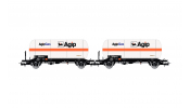 Rivarossi 6620 FS, 2-unit pack 2-axle gas tank wagons with sun roof, Agipgas, ep. IV Rivarossi 6620 FS, 2-unit pack 2-axle gas tank wagons with sun roof, Agipgas, ep. IV
