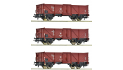 ROCO 6600115 3-tlg. Set: Offene Güterwagen, DR ROCO 6600115 3-tlg. Set: Offene Güterwagen, DR