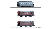 TILLIG 1048 Reisezugwagenset Mecklenburgischer Reisezug 2, M.F.F.E., drei Reisezugwagen, I TILLIG 1048 Reisezugwagenset Mecklenburgischer Reisezug 2, M.F.F.E., drei Reisezugwagen, I